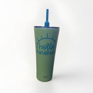 Zak! Green Tumbler with Blue Straw